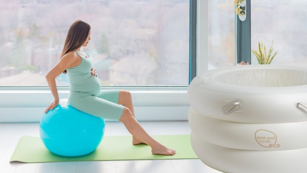 image of pregnant woman with birth pool, comparing birth pools in Australia